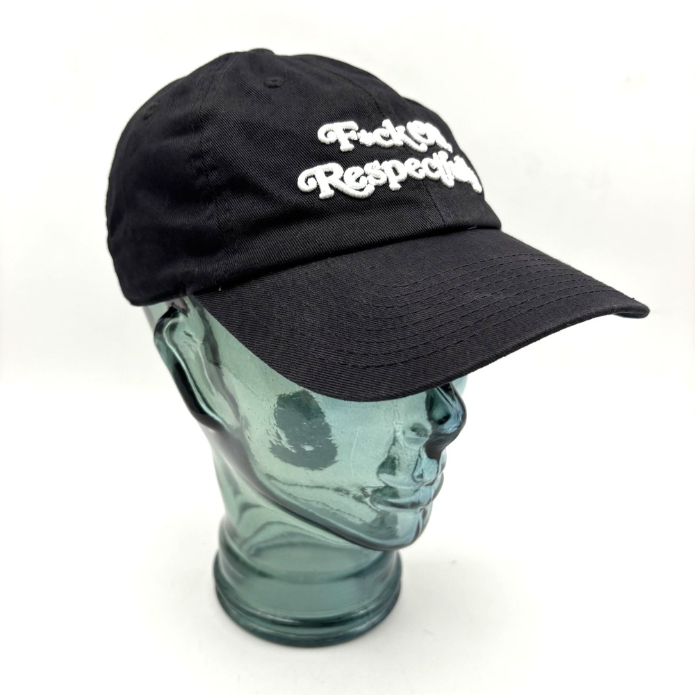 Field Grade 'F*ck Off Respectfully' Embroidered Black Canvas Strap Back Dad Hat